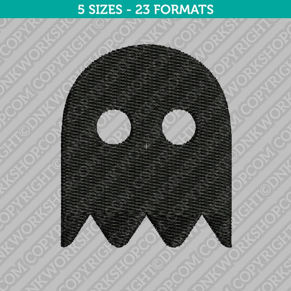 Pacman Ghost Black Embroidery Design - 5 Sizes - INSTANT DOWNLOAD