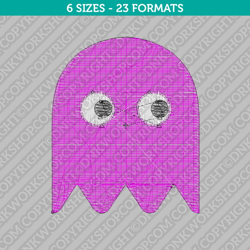 Pacman Ghost Embroidery Design - 6 Sizes - INSTANT DOWNLOAD – DNKWorkshop