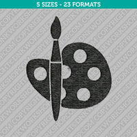 Paint Painter Painting Palette Black Embroidery Design - 5 Sizes - INSTANT DOWNLOAD