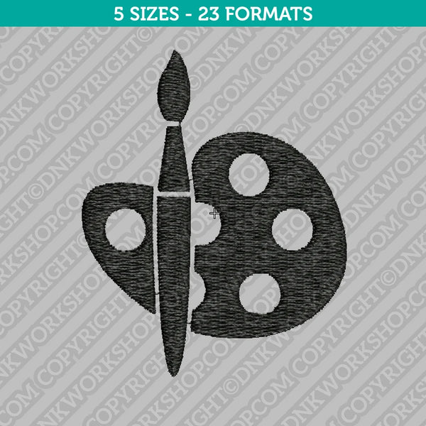 Paint Painter Painting Palette Black Embroidery Design - 5 Sizes - INSTANT DOWNLOAD