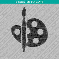 Paint Painter Painting Palette Black Embroidery Design - 5 Sizes - INSTANT DOWNLOAD
