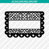 Papel Picado Digital SVG Birthday Decoration Disney Coco Banner Mexican Fiesta Bunting Vector Cricut Laser CutFile Clipart Png Eps Dxf