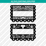 Papel Picado Digital SVG Birthday Decoration Disney Coco Banner Mexican Fiesta Bunting Vector Cricut Laser CutFile Clipart Png Eps Dxf