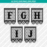 Papel Picado Letter Font Alphabet Lettering SVG Cut File Cricut Silhouette Cameo Clipart Png Eps Dxf Vector