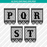 Papel Picado Letter Font Alphabet Lettering SVG Cut File Cricut Silhouette Cameo Clipart Png Eps Dxf Vector