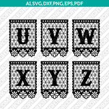 Papel Picado Letter Font Alphabet Lettering SVG Cut File Cricut Silhouette Cameo Clipart Png Eps Dxf Vector