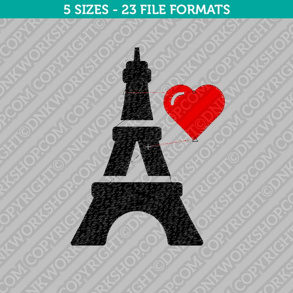 Paris Eiffel Tower Embroidery Design - 5 Sizes - INSTANT DOWNLOAD