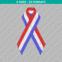Patriotic American USA Flag Ribbon Embroidery Design - 6 Sizes - INSTANT DOWNLOAD