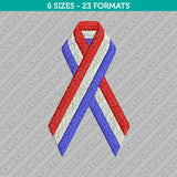 Patriotic American USA Flag Ribbon Embroidery Design - 6 Sizes - INSTANT DOWNLOAD