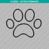 Dog Paw Print Outline Embroidery Design Animal - 5 Sizes - INSTANT DOWNLOAD