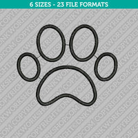 Dog Paw Print Outline Embroidery Design Animal - 5 Sizes - INSTANT DOWNLOAD