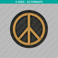 Peace Sign Embroidery Design - 5 Sizes - INSTANT DOWNLOAD