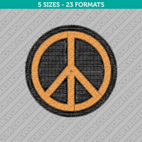 Peace Sign Embroidery Design - 5 Sizes - INSTANT DOWNLOAD