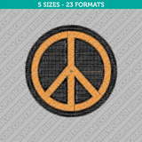 Peace Sign Embroidery Design - 5 Sizes - INSTANT DOWNLOAD