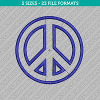 Peace Sign Symbol Embroidery Design - 5 Sizes - INSTANT DOWNLOAD