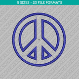 Peace Sign Symbol Embroidery Design - 5 Sizes - INSTANT DOWNLOAD