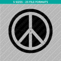 Peace Symbol Embroidery Design - 5 Sizes - INSTANT DOWNLOAD