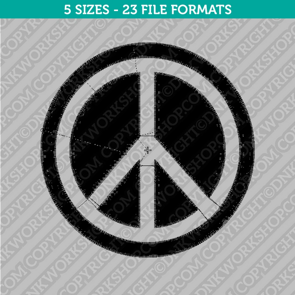 Peace Symbol Embroidery Design - 5 Sizes - INSTANT DOWNLOAD