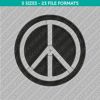 Peace Symbol Embroidery Design - 5 Sizes - INSTANT DOWNLOAD