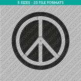 Peace Symbol Embroidery Design - 5 Sizes - INSTANT DOWNLOAD
