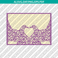 Peacock Bird Gate Fold Wedding Invitation Template Quinceanera Christening Cutting File Silhouette Cameo Cricut SVG Clipart Png Eps Dxf Laser Cut File