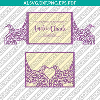 Peacock Bird Gate Fold Wedding Invitation Template Quinceanera Christening Cutting File Silhouette Cameo Cricut SVG Clipart Png Eps Dxf Laser Cut File