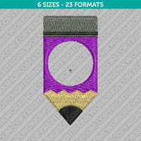Pencil Monogram Frame Embroidery Design - 6 Sizes - INSTANT DOWNLOAD