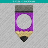 Pencil Monogram Frame Embroidery Design - 6 Sizes - INSTANT DOWNLOAD