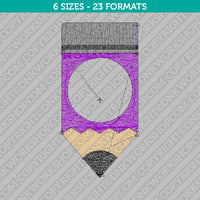 Pencil Monogram Frame Embroidery Design - 6 Sizes - INSTANT DOWNLOAD