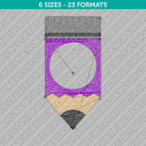 Pencil Monogram Frame Embroidery Design - 6 Sizes - INSTANT DOWNLOAD