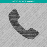 Phone Call Dial Embroidery Design - 6 Sizes - INSTANT DOWNLOAD