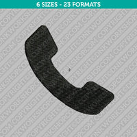 Phone Call Dial Embroidery Design - 6 Sizes - INSTANT DOWNLOAD