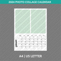 Photo Collage 2024 Calendar Printable PDF | A4 & US Letter - Sunday Monday