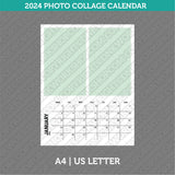 Photo Collage 2024 Calendar Printable PDF | A4 & US Letter - Sunday Monday