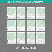 Photo Collage 2024 Calendar Printable PDF | A4 & US Letter - Sunday Monday