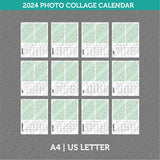 Photo Collage 2024 Calendar Printable PDF | A4 & US Letter - Sunday Monday