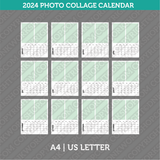 Photo Collage 2024 Calendar Printable PDF | A4 & US Letter - Sunday Monday