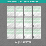 Photo Collage 2024 Calendar Printable PDF | A4 & US Letter - Sunday Monday