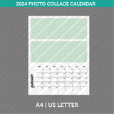 Photo Collage 2024 Calendar Printable PDF | A4 & US Letter - Sunday Monday