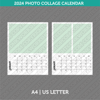 Photo Collage 2024 Calendar Printable PDF | A4 & US Letter - Sunday Monday