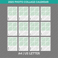 Calendar 2025 Photo Collage & Printable PDF | A4 &amp; US Letter - Sunday Monday.