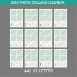 Calendar 2025 Photo Collage & Printable PDF | A4 &amp; US Letter - Sunday Monday.