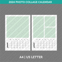 Photo Collage 2025 Calendar Printable PDF | A4 &amp; US Letter - Sunday Monday.