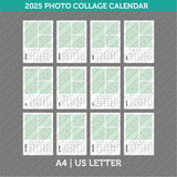 Photo Collage 2025 Calendar Printable PDF | A4 &amp; US Letter - Sunday Monday.