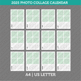 Calendar 2025 Photo Collage & Printable PDF | A4 &amp; US Letter - Sunday Monday.