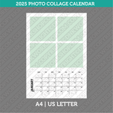 Calendar 2025 Photo Collage & Printable PDF | A4 &amp; US Letter - Sunday Monday.