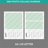 2025 Photo Collage Calendar Printable PDF | A4 & US Letter - Sunday Monday