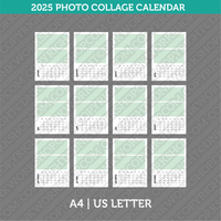 2025 Photo Collage Calendar Printable PDF | A4 & US Letter - Sunday Monday