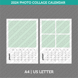 Calendar 2025 Photo Collage & Printable PDF | A4 &amp; US Letter - Sunday Monday.