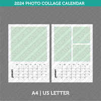 Photo Collage 2025 Calendar Printable PDF | A4 &amp; US Letter - Sunday Monday.